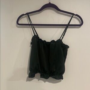 Intimately Free People Elegant Deep Green Crop Camisole Sz S B101